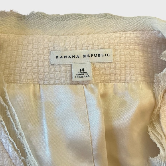 Banana Republic Blazer Jacket Vintage Ivory Pearl Wool - Picture 9 of 10
